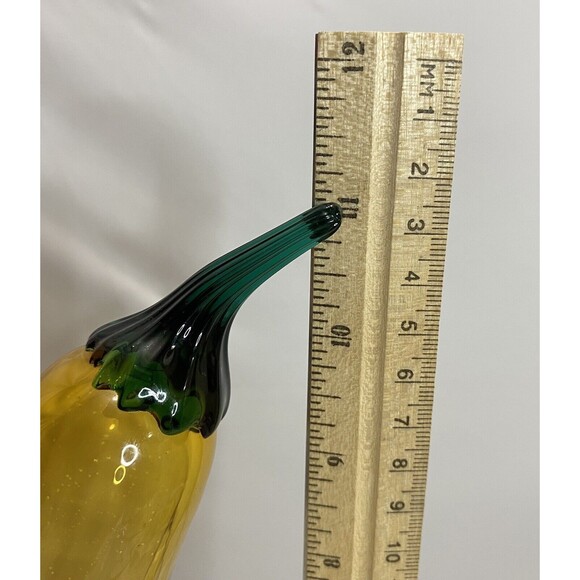 Blenko Handmade Amber & Green Glass Squash Gourd - Picture 7 of 9